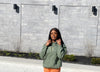 MILITARY GREEN HOODED SWEATSHIRT